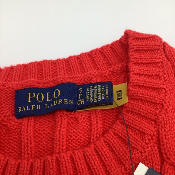 Polo Ralph Lauren Womens Short Sleeve Cable Knit Sweater Red Size Small … - Picture 5 of 7